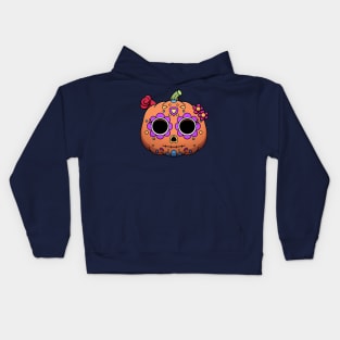 Sugar Skull Pumpkin Female Kids Hoodie